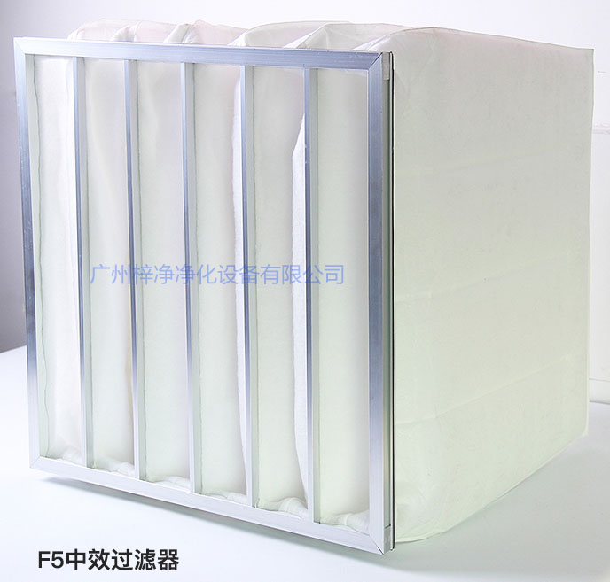 F5級袋式中效過濾器主要用于商業(yè)大樓、劇院、車站。