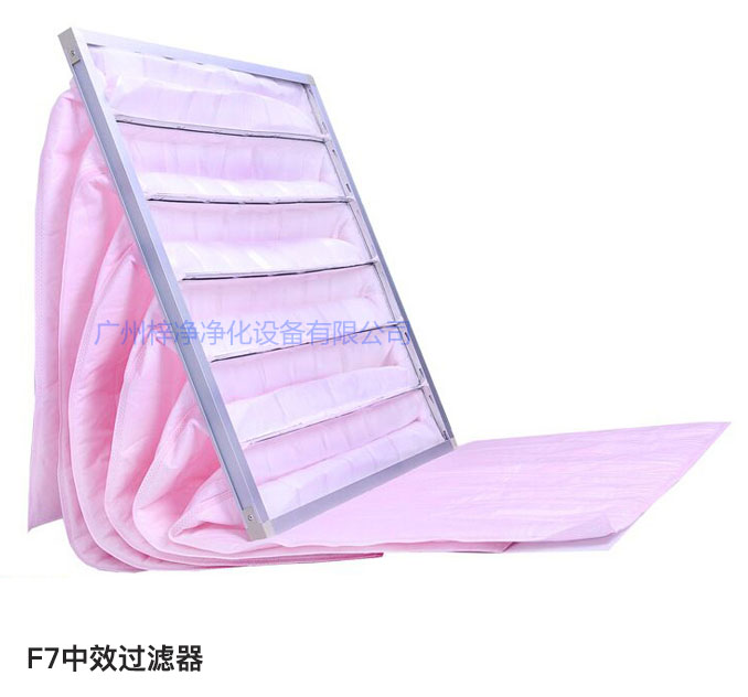 F7級袋式中效過濾器常用于凈化空調(diào)中級過濾。